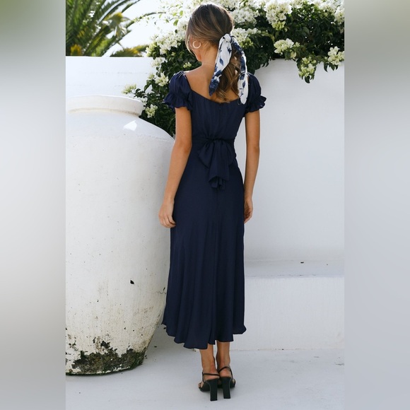 Hello Molly SKY CHILD MAXI DRESS NAVY NWT LG - Picture 2 of 8